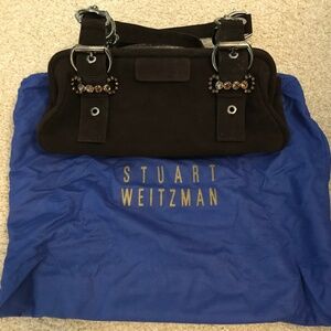 Stewart Weitzman Dark Chocolate Suede Satchel